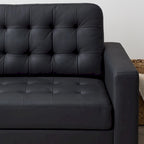 Canapé à bras carrés de 193 cm | Velours / Similicuir / Tissu | Plusieurs coloris | 2-3 places