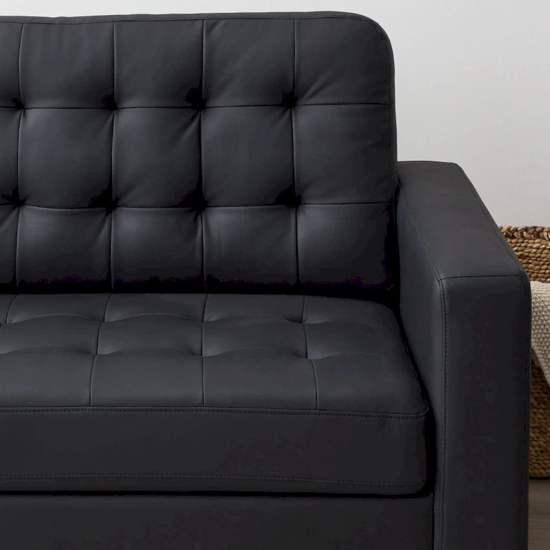 Canapé à bras carrés de 193 cm | Velours / Similicuir / Tissu | Plusieurs coloris | 2-3 places