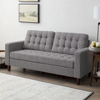 Canapé à bras carrés de 193 cm | Velours / Similicuir / Tissu | Plusieurs coloris | 2-3 places