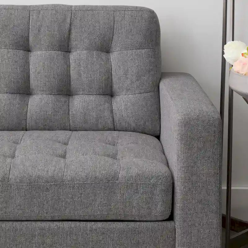 Canapé à bras carrés de 193 cm | Velours / Similicuir / Tissu | Plusieurs coloris | 2-3 places