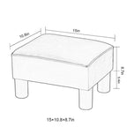 Pouff en similicuir carré bleu paon / jaune / multicolore, tabouret repose-pieds à siège unique