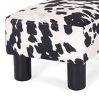 Pouff en similicuir carré bleu paon / jaune / multicolore, tabouret repose-pieds à siège unique