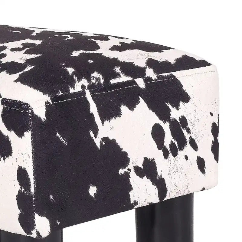Pouff en similicuir carré bleu paon / jaune / multicolore, tabouret repose-pieds à siège unique