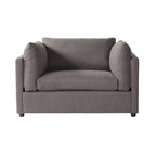Fauteuil câlin à dossier coussiné avec ottoman, 1 place, Bleu marine / Gris anthracite