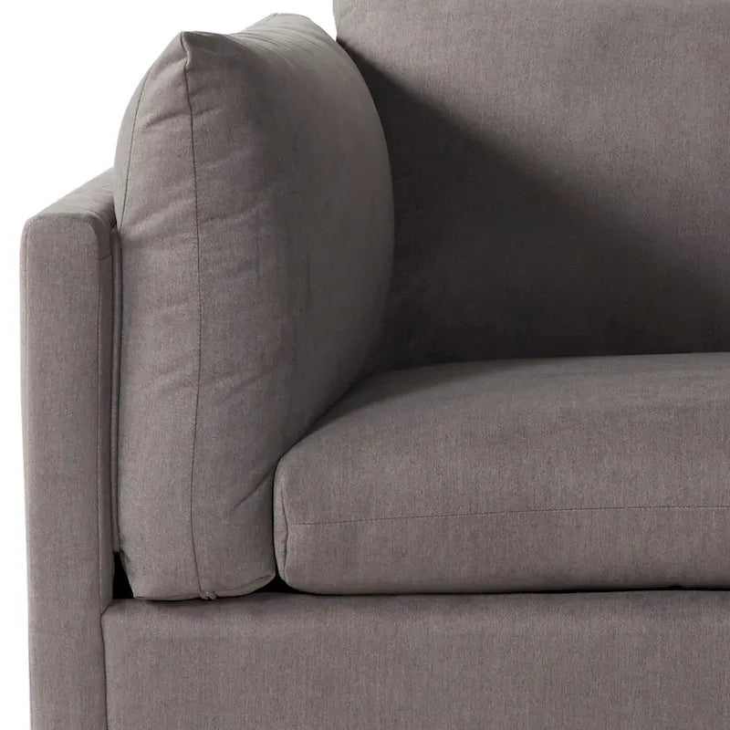 Fauteuil câlin à dossier coussiné avec ottoman, 1 place, Bleu marine / Gris anthracite