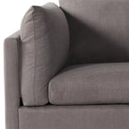 Fauteuil câlin à dossier coussiné avec ottoman, 1 place, Bleu marine / Gris anthracite
