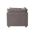 Fauteuil câlin à dossier coussiné avec ottoman, 1 place, Bleu marine / Gris anthracite