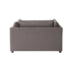 Fauteuil câlin à dossier coussiné avec ottoman, 1 place, Bleu marine / Gris anthracite