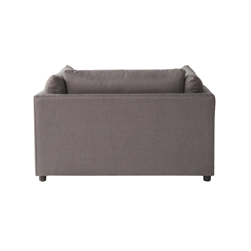 Fauteuil câlin à dossier coussiné avec ottoman, 1 place, Bleu marine / Gris anthracite