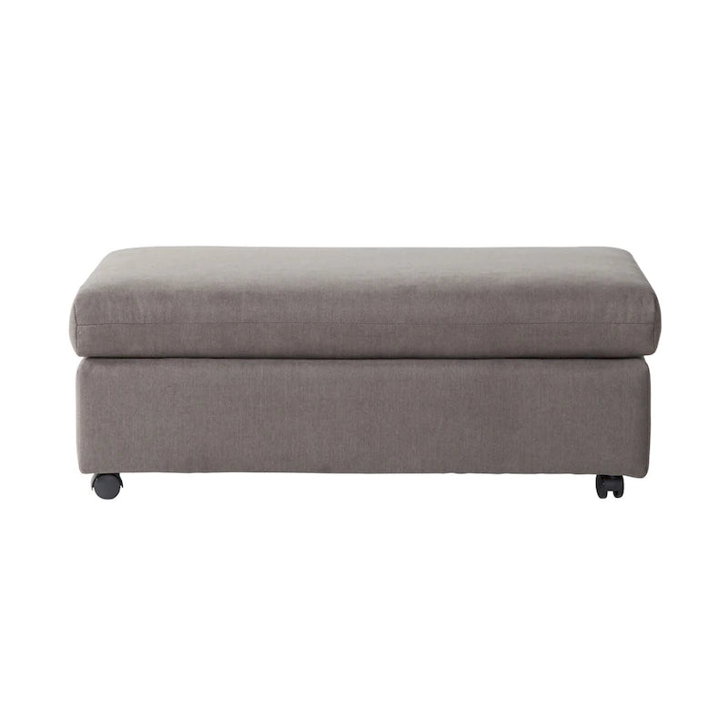 Fauteuil câlin à dossier coussiné avec ottoman, 1 place, Bleu marine / Gris anthracite
