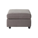 Fauteuil câlin à dossier coussiné avec ottoman, 1 place, Bleu marine / Gris anthracite