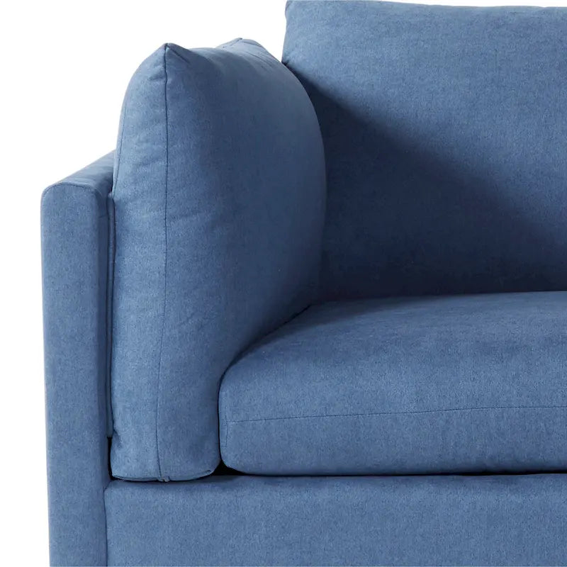 Fauteuil câlin à dossier coussiné avec ottoman, 1 place, Bleu marine / Gris anthracite