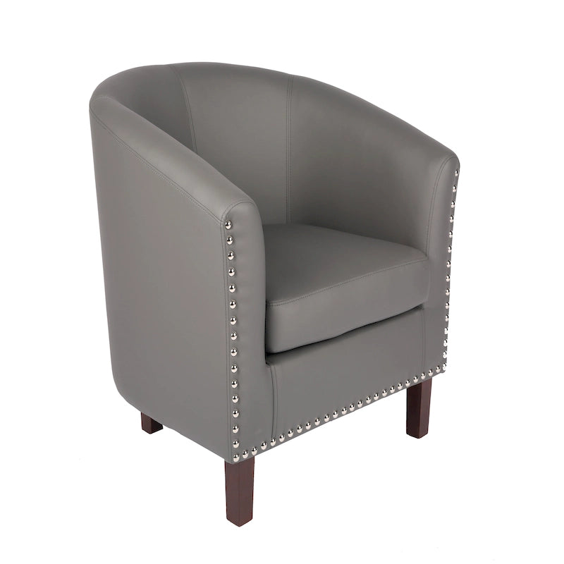 Fauteuil accent en similicuir (PU) — Gris / Noir / Marron / Turquoise / Vert
