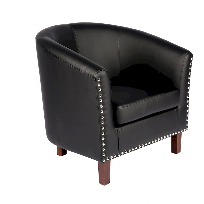 Fauteuil accent en similicuir (PU) — Gris / Noir / Marron / Turquoise / Vert