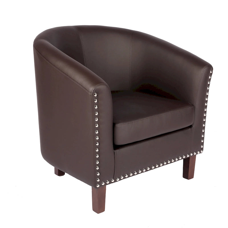 Fauteuil accent en similicuir (PU) — Gris / Noir / Marron / Turquoise / Vert