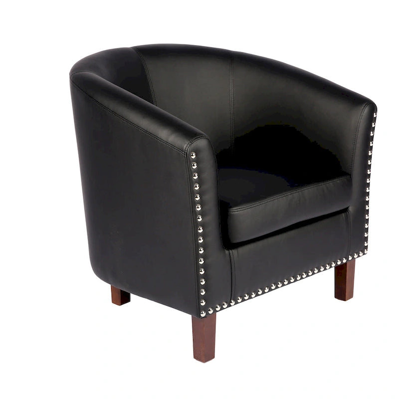 Fauteuil accent en similicuir (PU) — Gris / Noir / Marron / Turquoise / Vert