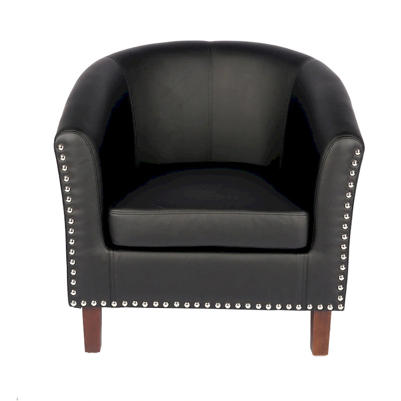 Fauteuil accent en similicuir (PU) — Gris / Noir / Marron / Turquoise / Vert