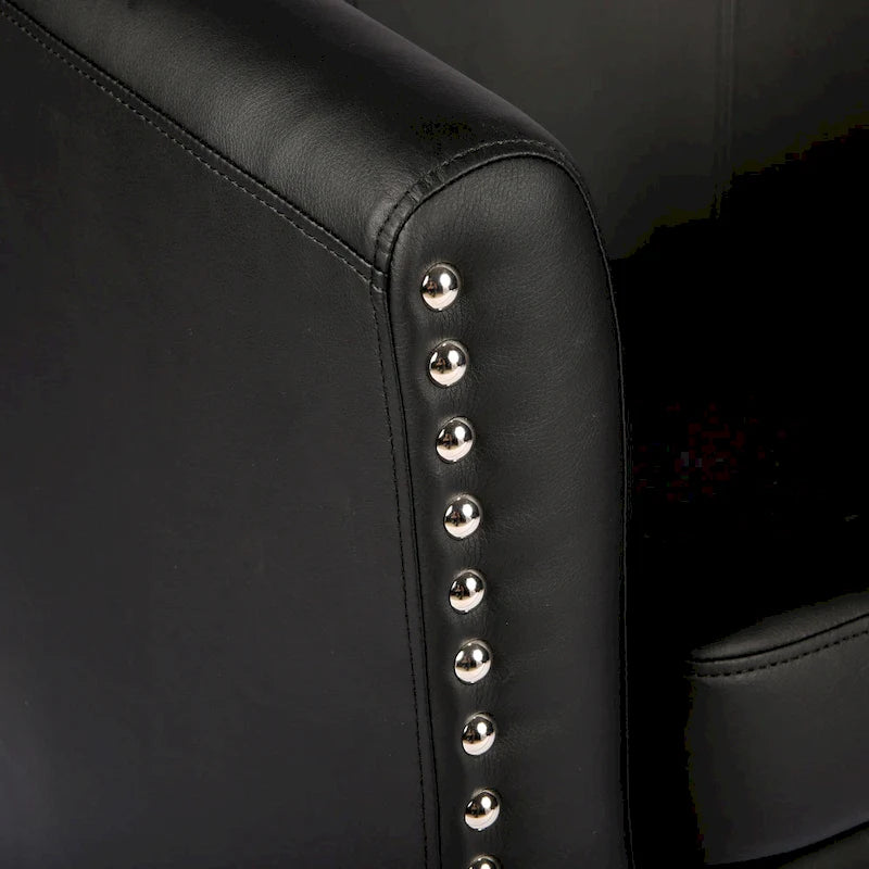 Fauteuil accent en similicuir (PU) — Gris / Noir / Marron / Turquoise / Vert