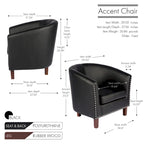 Fauteuil accent en similicuir (PU) — Gris / Noir / Marron / Turquoise / Vert