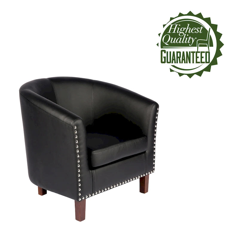 Fauteuil accent en similicuir (PU) — Gris / Noir / Marron / Turquoise / Vert