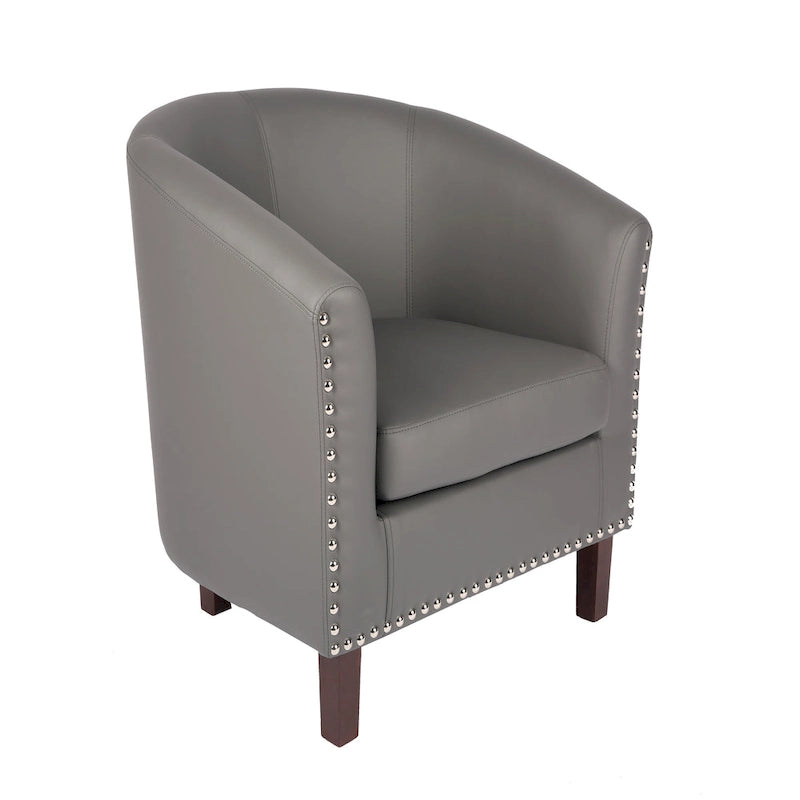 Fauteuil accent en similicuir (PU) — Gris / Noir / Marron / Turquoise / Vert