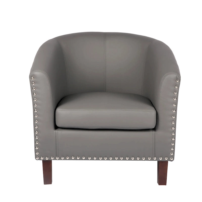 Fauteuil accent en similicuir (PU) — Gris / Noir / Marron / Turquoise / Vert