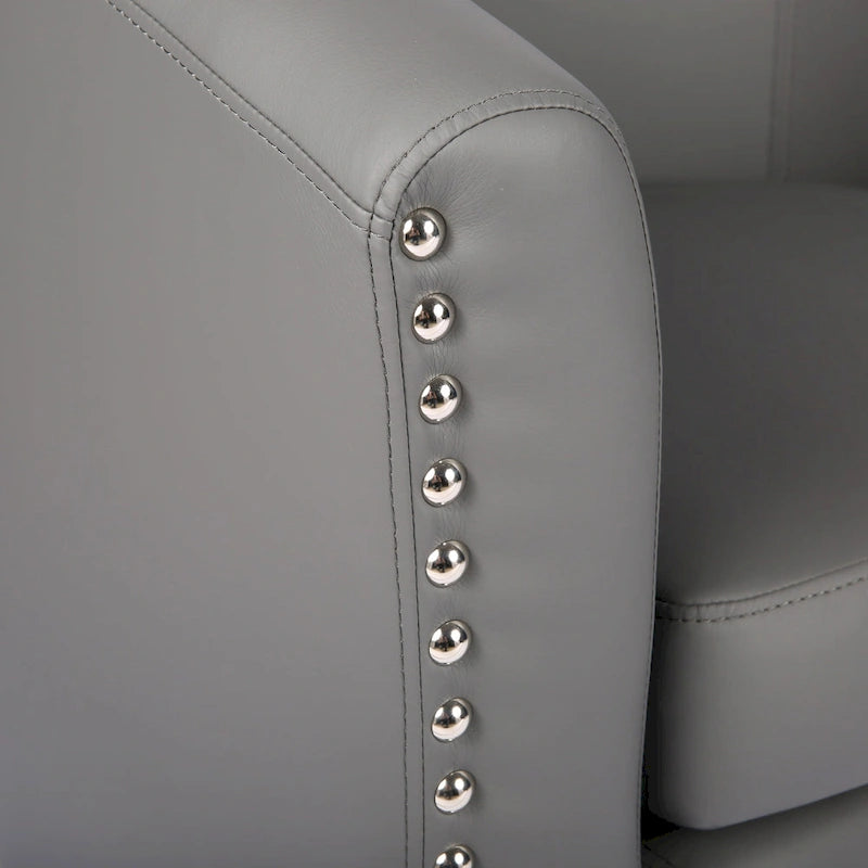 Fauteuil accent en similicuir (PU) — Gris / Noir / Marron / Turquoise / Vert