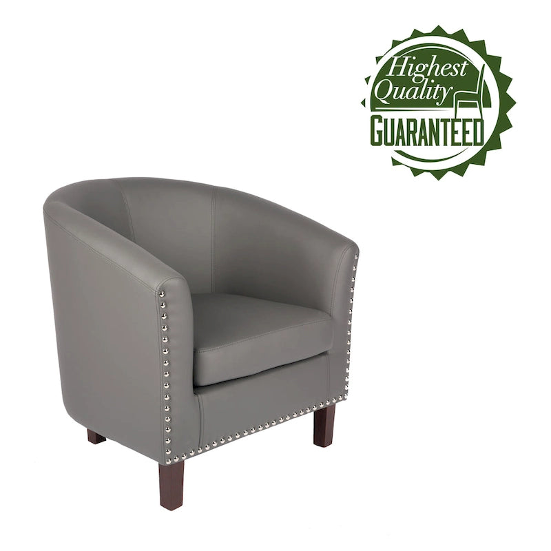 Fauteuil accent en similicuir (PU) — Gris / Noir / Marron / Turquoise / Vert