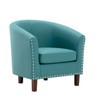 Fauteuil accent en similicuir (PU) — Gris / Noir / Marron / Turquoise / Vert