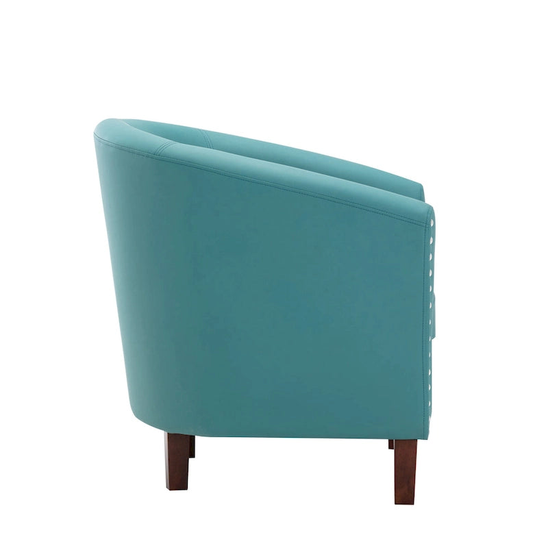 Fauteuil accent en similicuir (PU) — Gris / Noir / Marron / Turquoise / Vert