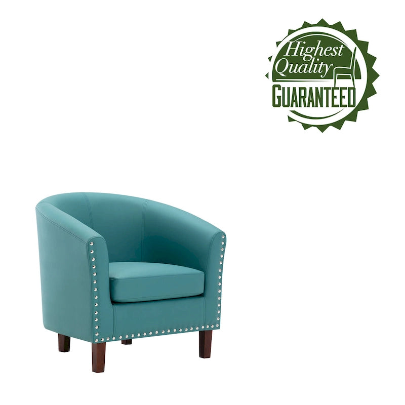 Fauteuil accent en similicuir (PU) — Gris / Noir / Marron / Turquoise / Vert