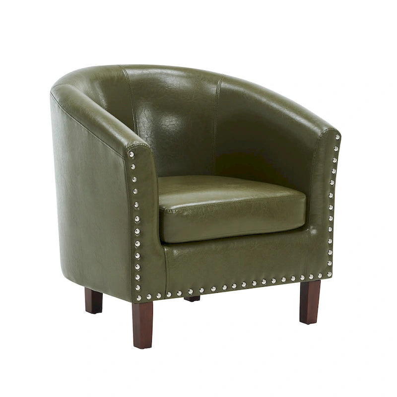 Fauteuil accent en similicuir (PU) — Gris / Noir / Marron / Turquoise / Vert