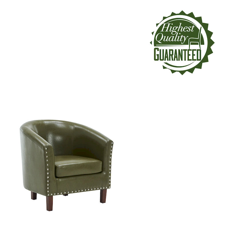 Fauteuil accent en similicuir (PU) — Gris / Noir / Marron / Turquoise / Vert