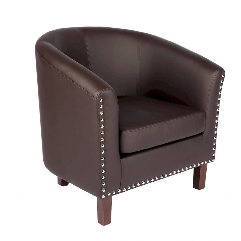 Fauteuil accent en similicuir (PU) — Gris / Noir / Marron / Turquoise / Vert
