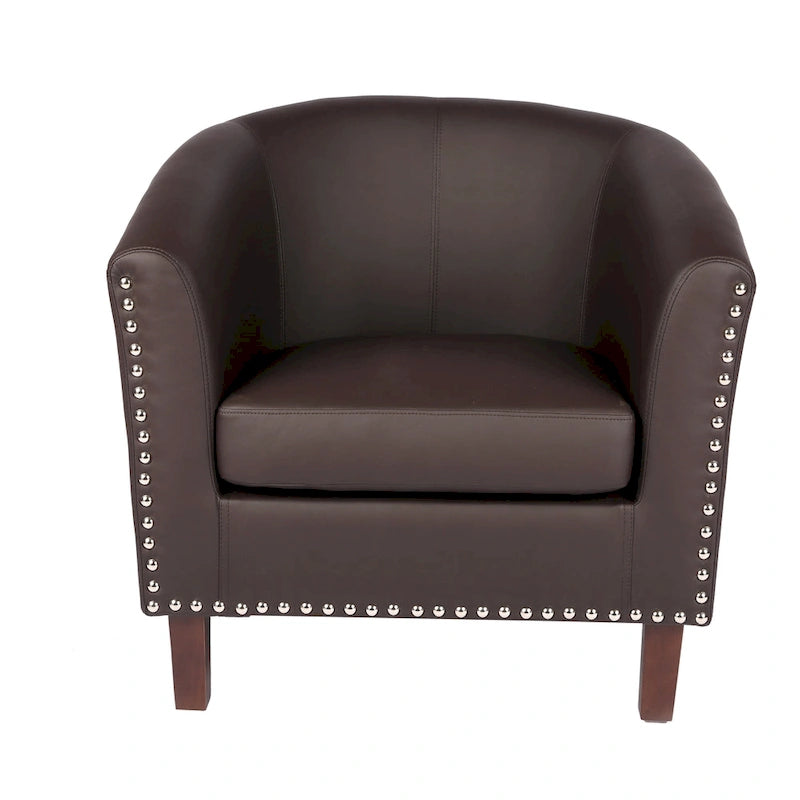 Fauteuil accent en similicuir (PU) — Gris / Noir / Marron / Turquoise / Vert