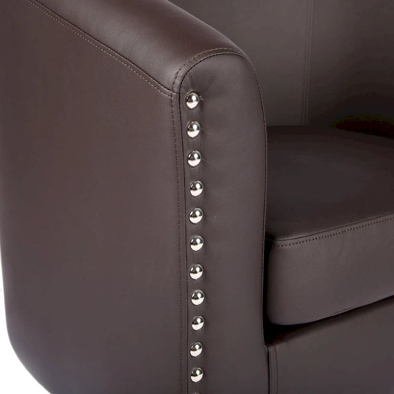 Fauteuil accent en similicuir (PU) — Gris / Noir / Marron / Turquoise / Vert