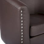 Fauteuil accent en similicuir (PU) — Gris / Noir / Marron / Turquoise / Vert
