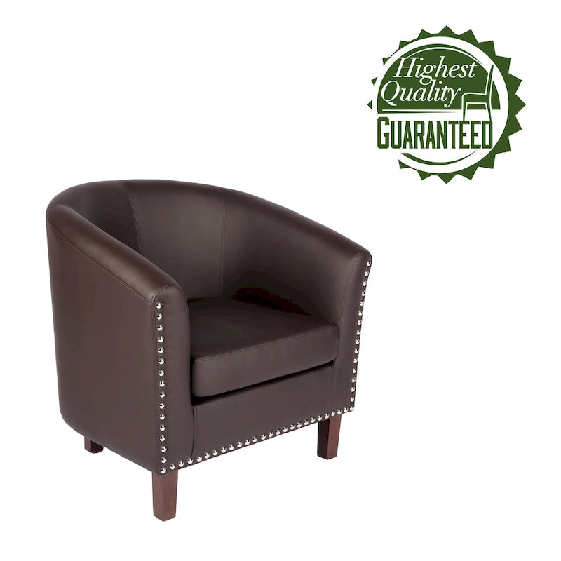 Fauteuil accent en similicuir (PU) — Gris / Noir / Marron / Turquoise / Vert