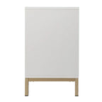 Meuble d'appoint contemporain 2 portes blanc et noir avec quincaillerie dorée