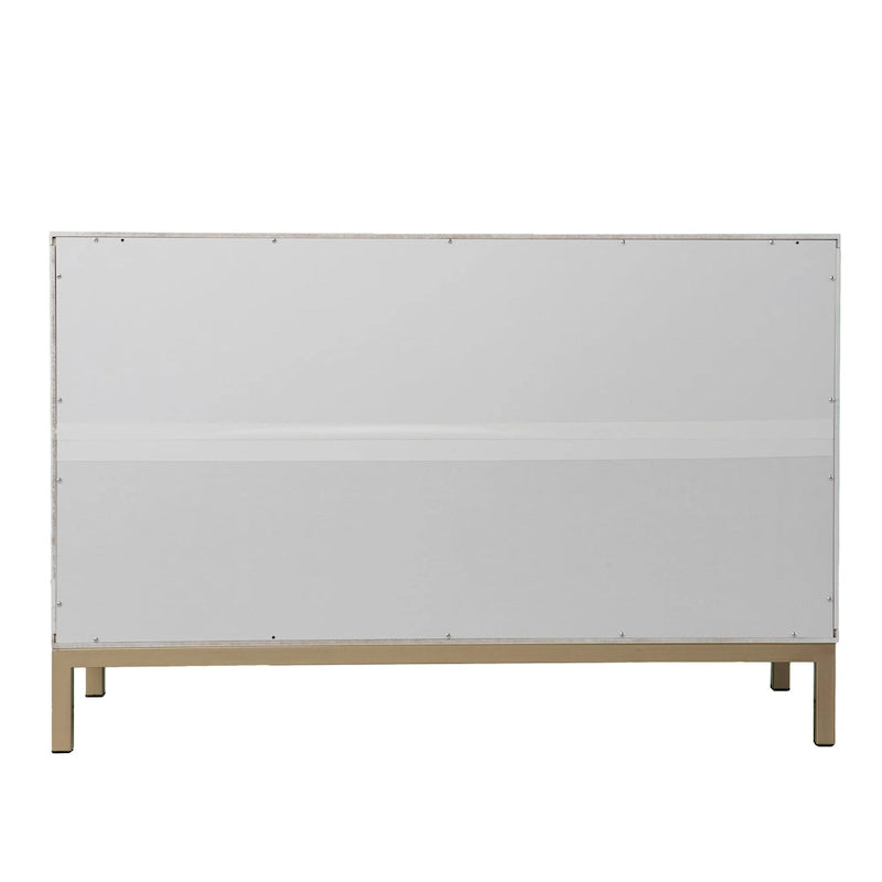 Meuble d'appoint contemporain 2 portes blanc et noir avec quincaillerie dorée