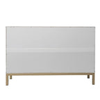 Meuble d'appoint contemporain 2 portes blanc et noir avec quincaillerie dorée