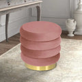 Pouf rond en velours, multicolore, une place, pieds en métal doré