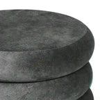 Pouf rond en velours, multicolore, une place, pieds en métal doré