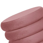 Pouf rond en velours, multicolore, une place, pieds en métal doré