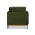 Méridienne en velours haute performance, 1 place (Vert olive / Beige / Marron foncé)