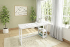 Plank and Beam Desk with Bookshelves