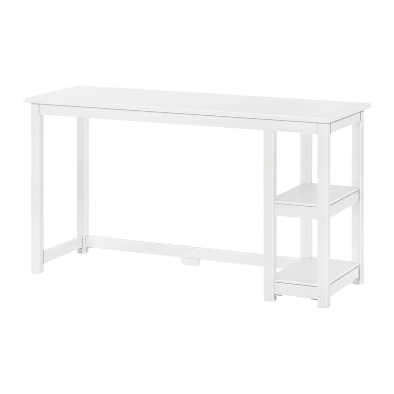 Bureau en bois avec 2 étagères – Blanc/Gris/Terre/Naturel, une personne
