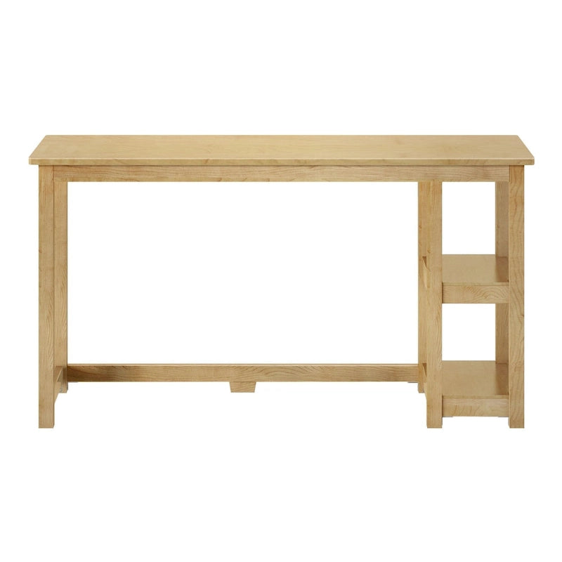 Bureau en bois avec 2 étagères – Blanc/Gris/Terre/Naturel, une personne