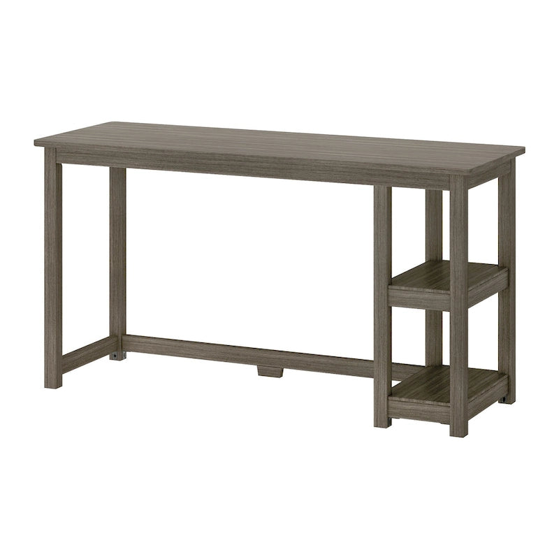 Bureau en bois avec 2 étagères – Blanc/Gris/Terre/Naturel, une personne