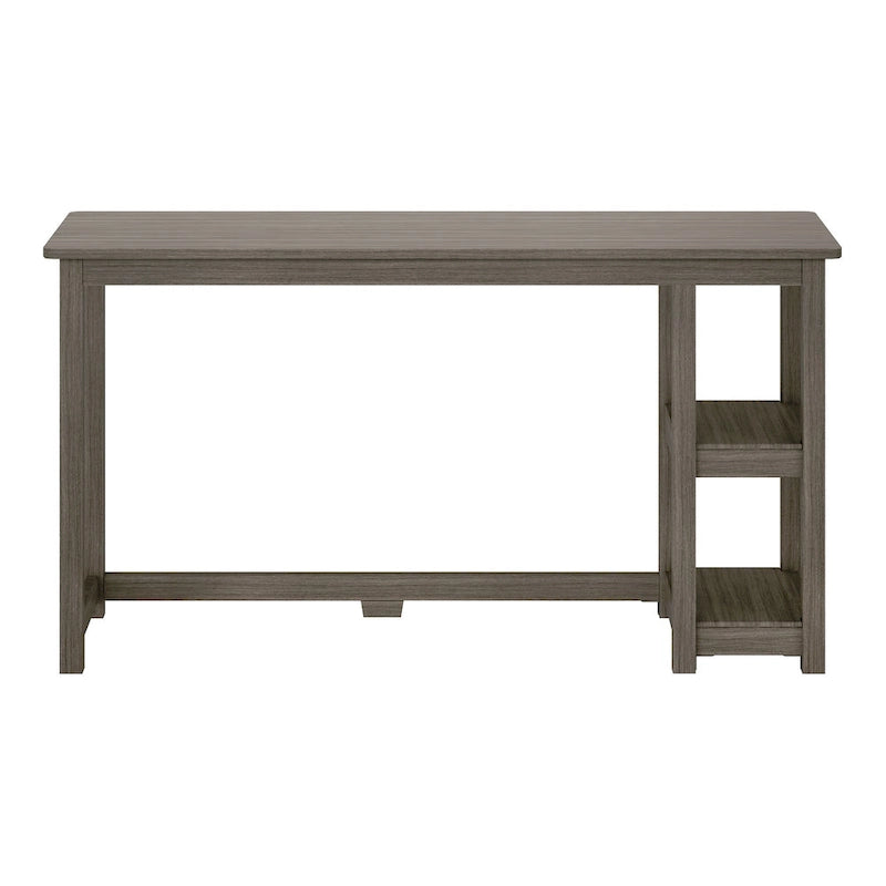 Bureau en bois avec 2 étagères – Blanc/Gris/Terre/Naturel, une personne